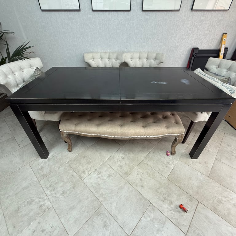 image for Black Laquer Dining Table (extendable)