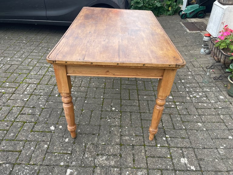 Antique Pine Kitchen Table 
