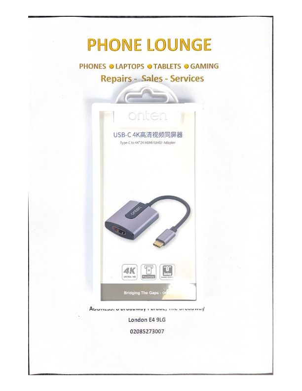 image for ONTEN Type C to 4k HDMI Adaptor