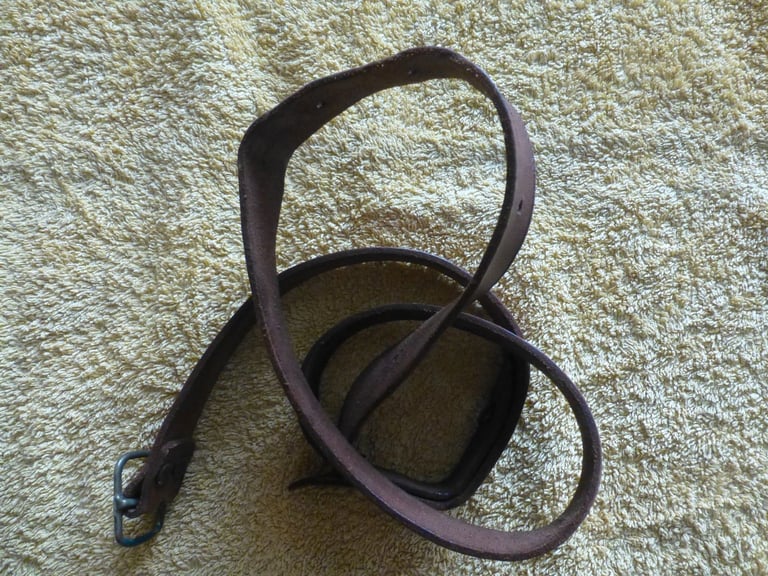  Brady Vintage Brown Leather And Canvas Shotgun 25 Cartridge Ammo Belt 