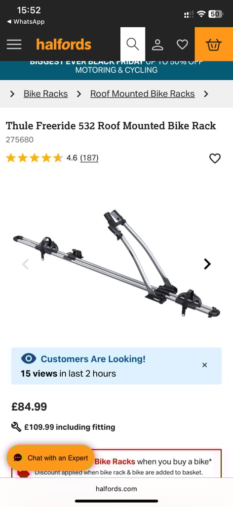 Jaguar EPace roof crossbar with 4 Thule bike rack 