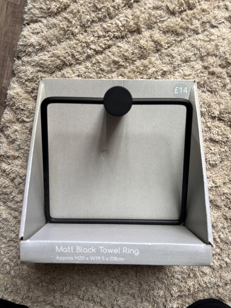 image for Matt Black Towel Ring