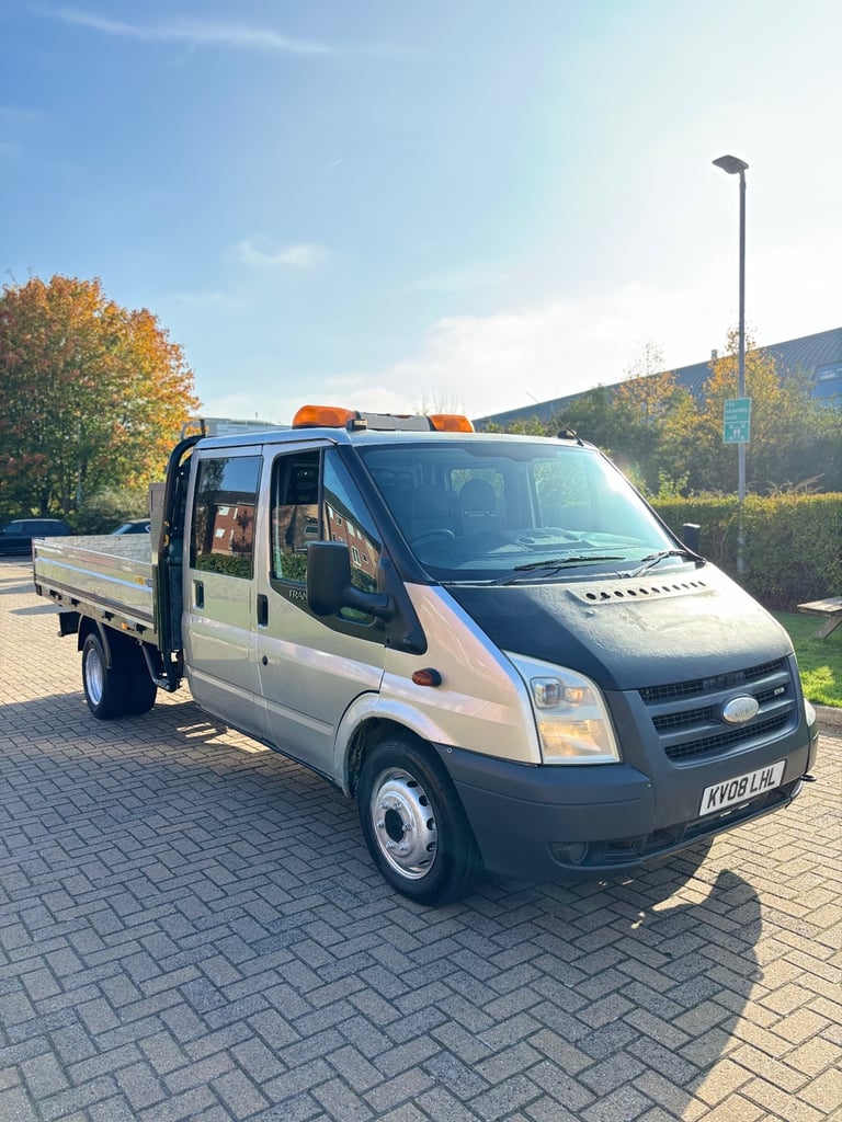 2008 Ford Transit T350 flatbed CrewCab! Twin axle! XLWB edition FSH! 