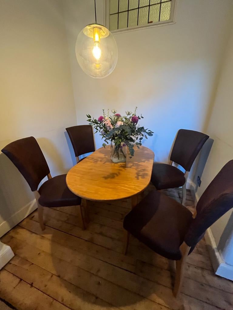 Quality solid wood table and chairs 