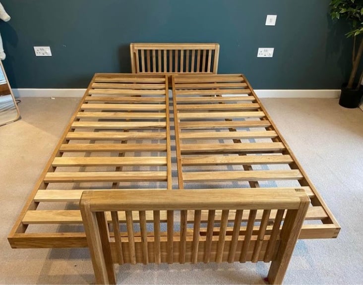 Oak Futon company 3 seater sofa bed 