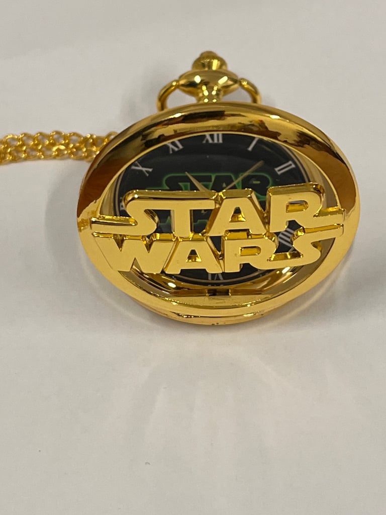 Brand New Star Wars Gold Pocket Watch with Chain