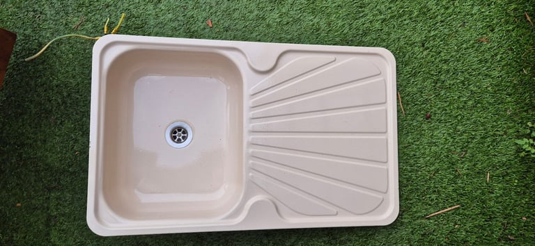 Sink with drainer for caravan, camper or motorhome boat.