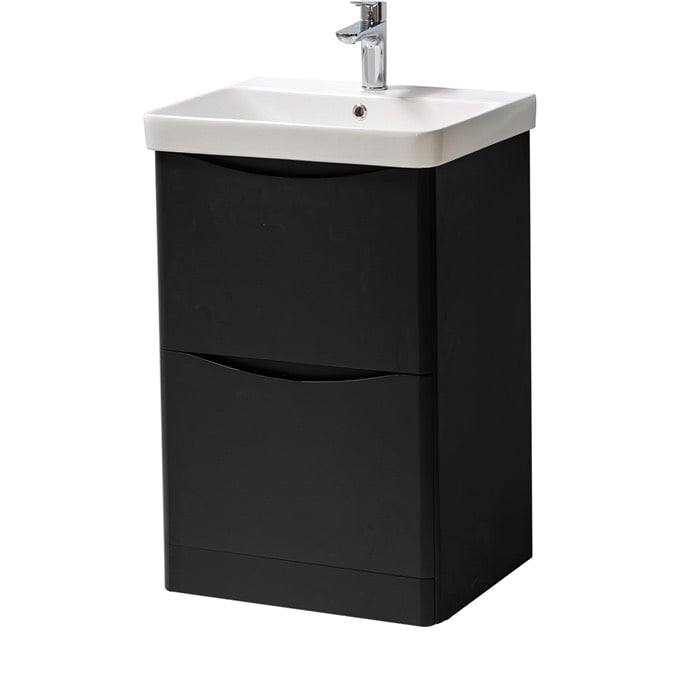 Nevis Basin and Floor Standing Unit in Matt Black 500
