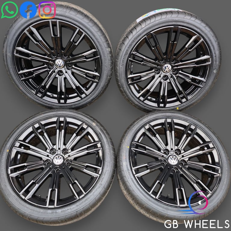 Genuine Volkswagen Golf Caddy 18" Alloy Wheels New tyres GTD GTI R Maxi