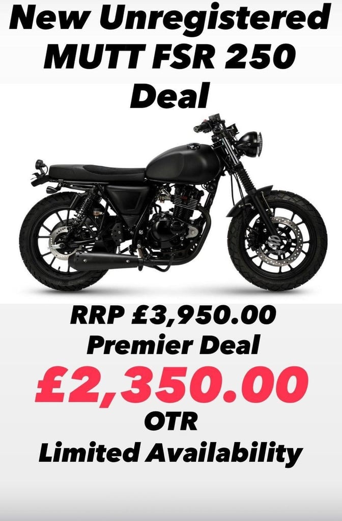 image for Unregistered Mutt FSR 250 Motorcycle  - Limited Availability at this deal price 