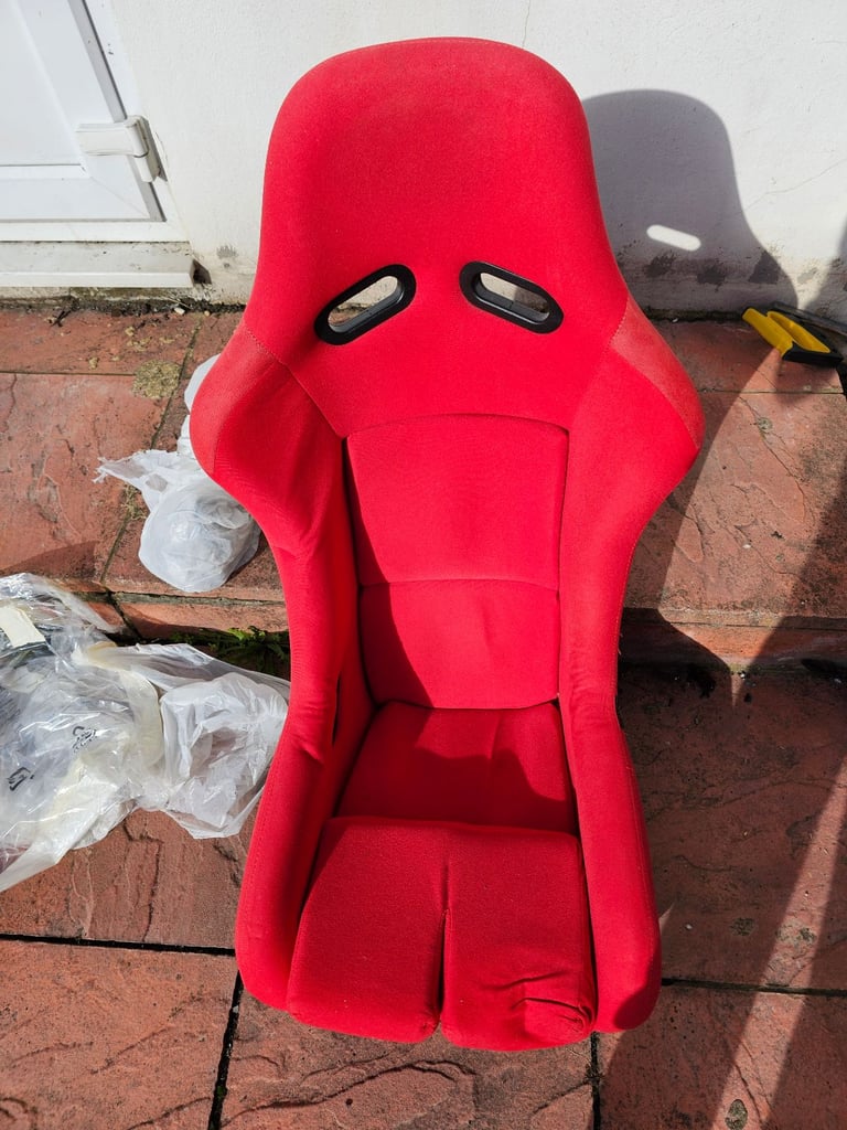 image for BB5 RED Fixed Fibreglass Narrow Slim Racing Bucket Seat