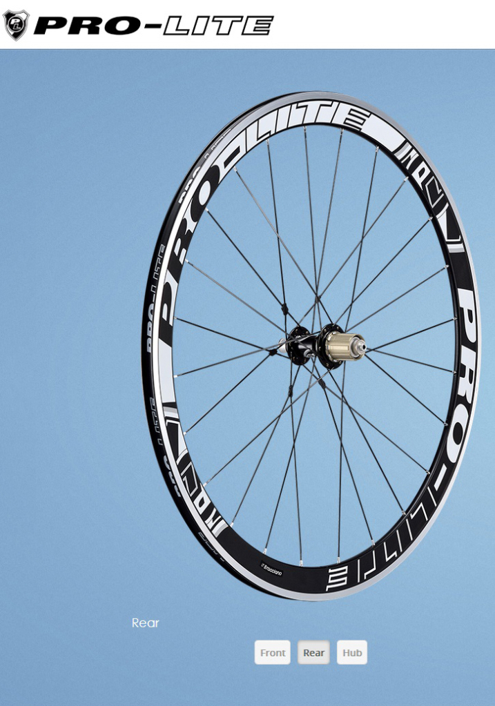 pro lite bracciano a42w aero road wheelset
