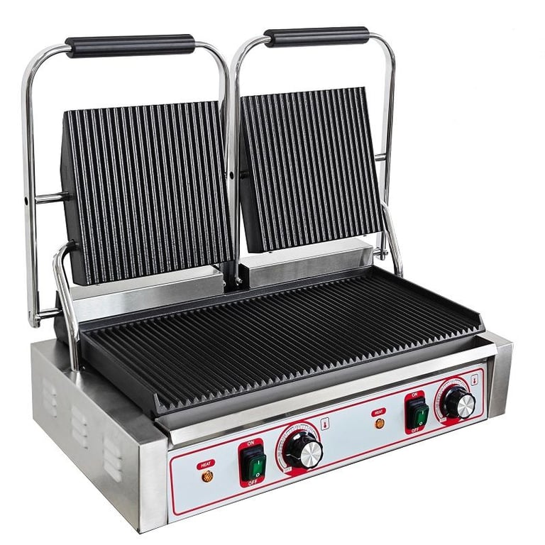 Commercial Electric Double Sided Twin Contact Grill Panini Maker
