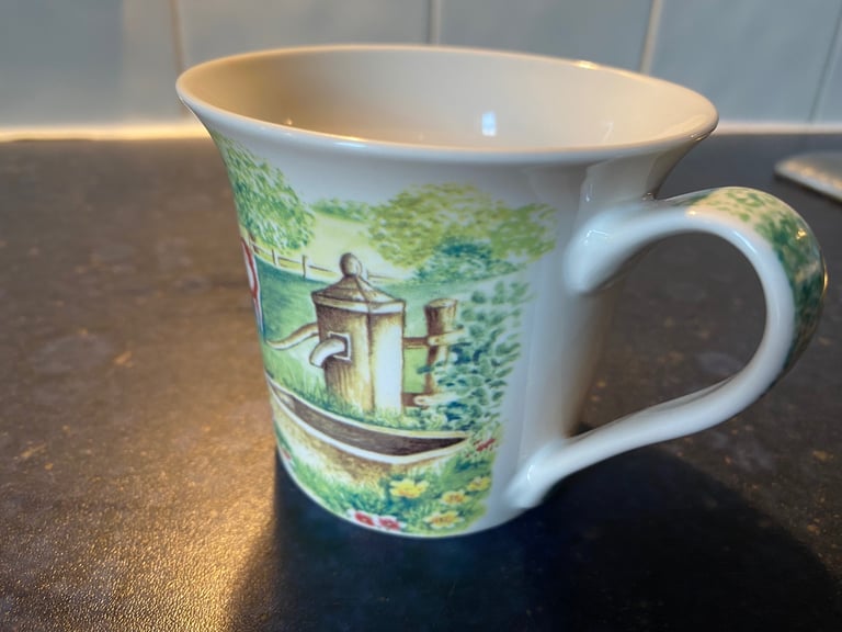image for Mug by Churchill bone China country farm scene 