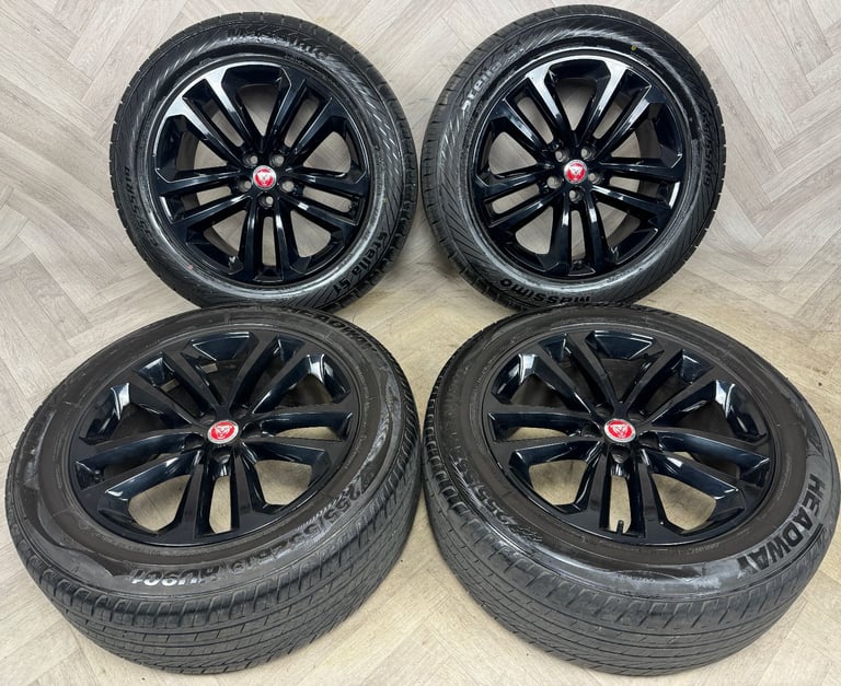19'' GENUINE JAGUAR F PACE BLACK 5 DOUBLE SPOKE 5038 ALLOY WHEELS TYRES ALLOYS 5X108