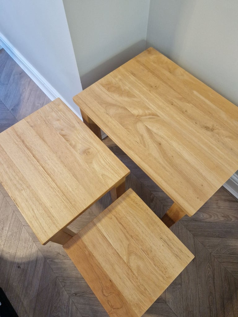 Oak Solid Wood Nest of Tables - Side/End