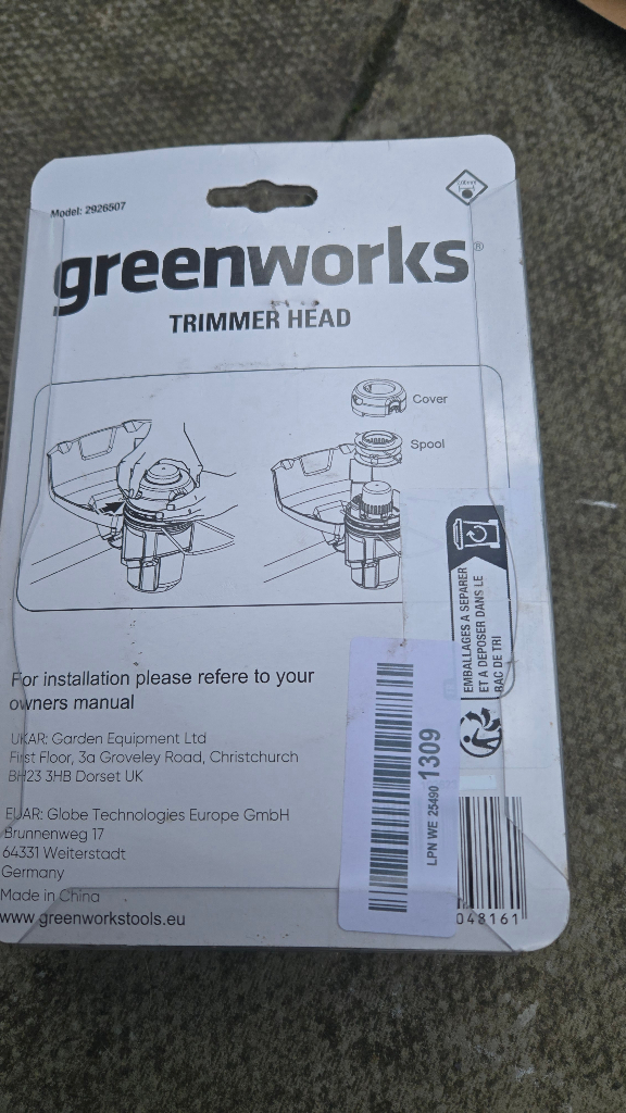 GREENWORKS TESTIAN Original Greenworks GWA2926507 Greenworks 40V GD40BC and GST124