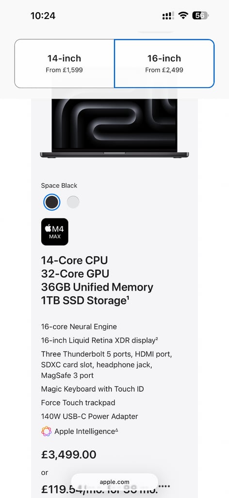 Apple macbook pro 2024 16 inch brand new