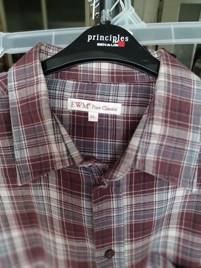 image for Mens XL Burgundy Lumberjack style check shirt
