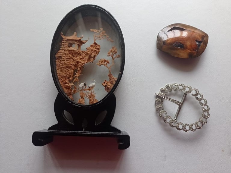 image for Japanese decoration, buckle and wooden brooch