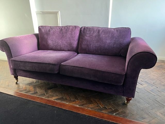 vintage style purple velvet sofa
