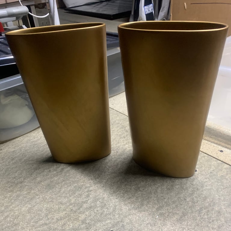 Pair of gold coloured vases