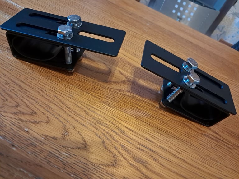 image for 2 pcs universal roof rack led light bar brackets  no fixings or drilling needed .