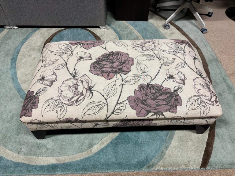 Large Beige Fabric Footstool excellent condition 