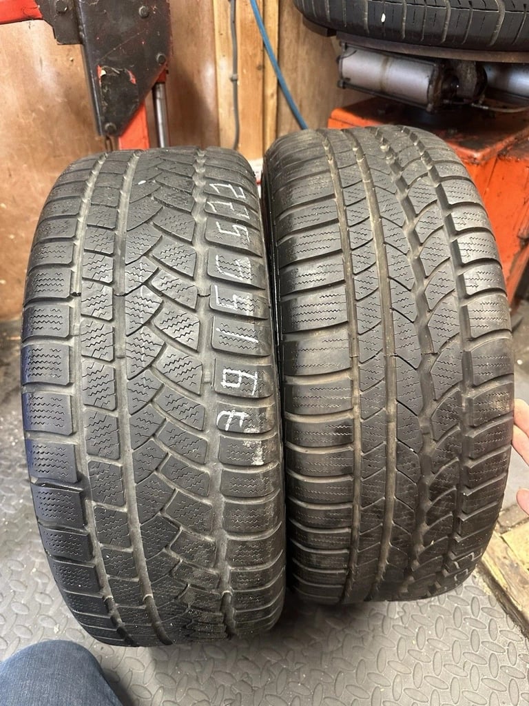 pair continental tyres 225 55 R16 7MM 5.9MM TREADS WINTER TREAD