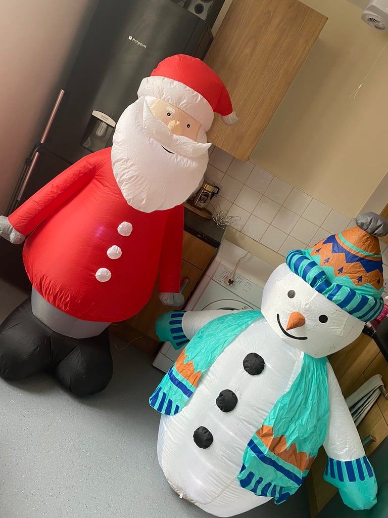 Inflatable Father Christmas & Snowman 