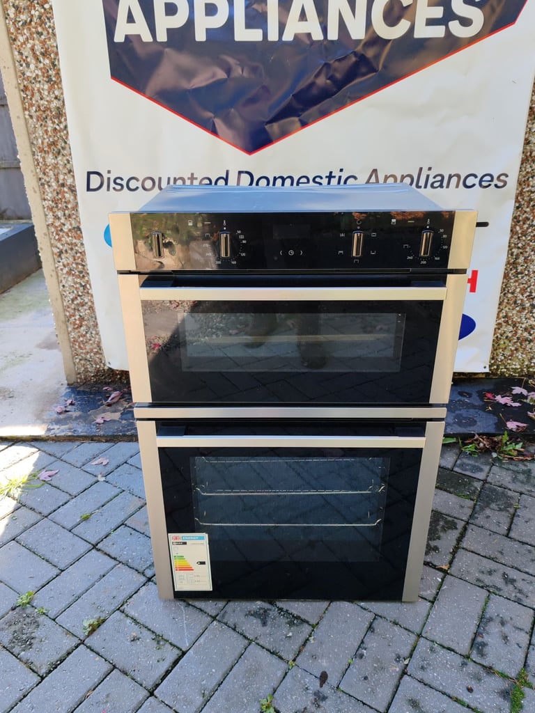 image for New NEFF N50 U1ACE2HN0B Electric Built-In Double Oven Stainless Steel Black RRP £799
