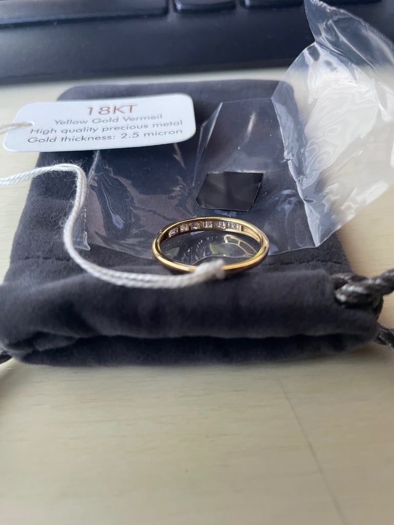 Multi buy offer! 2 x 0.15ct Diamond 925 Sterling Silver Rings - 18k Gold Vermeil