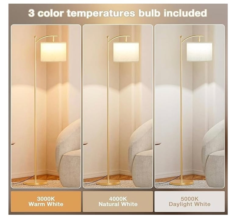 Gold Floor Lamp with adjustable lighting
