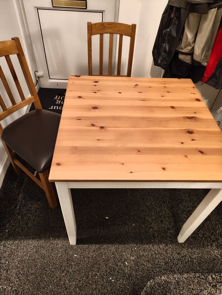 image for IKEA dining table and two chairs 