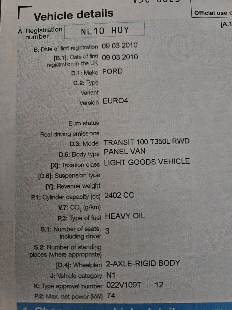 image for Ford, TRANSIT, Panel Van, 2010, Manual, 2402 (cc)