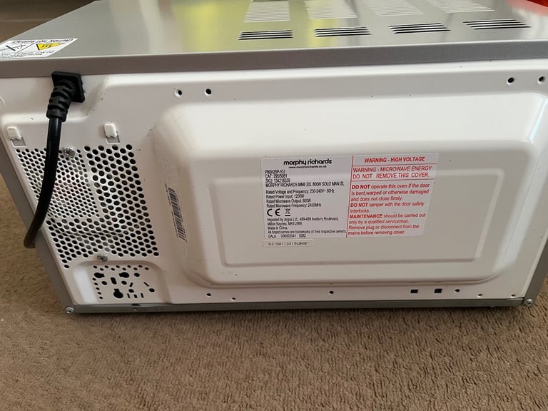 morphy richards 800w standard microwave mm82