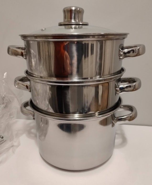 KitchenCraft 3-Tier Stainless Steel Steamer, 20 cm, Unused, in Original Packaging