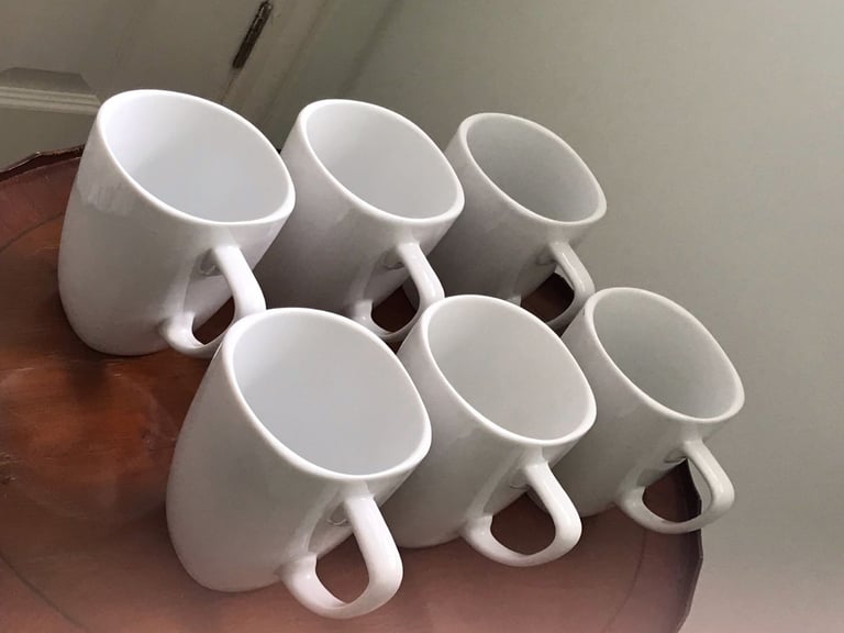 image for Heal's set of 6 off-white ceramic mugs (never used) REDUCED