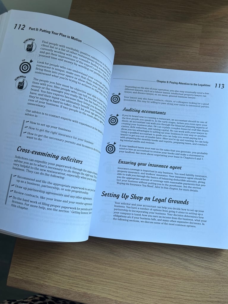 Starting/running a restaurant for dummies. Book 