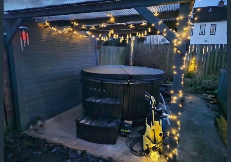 Wood fired hot tub