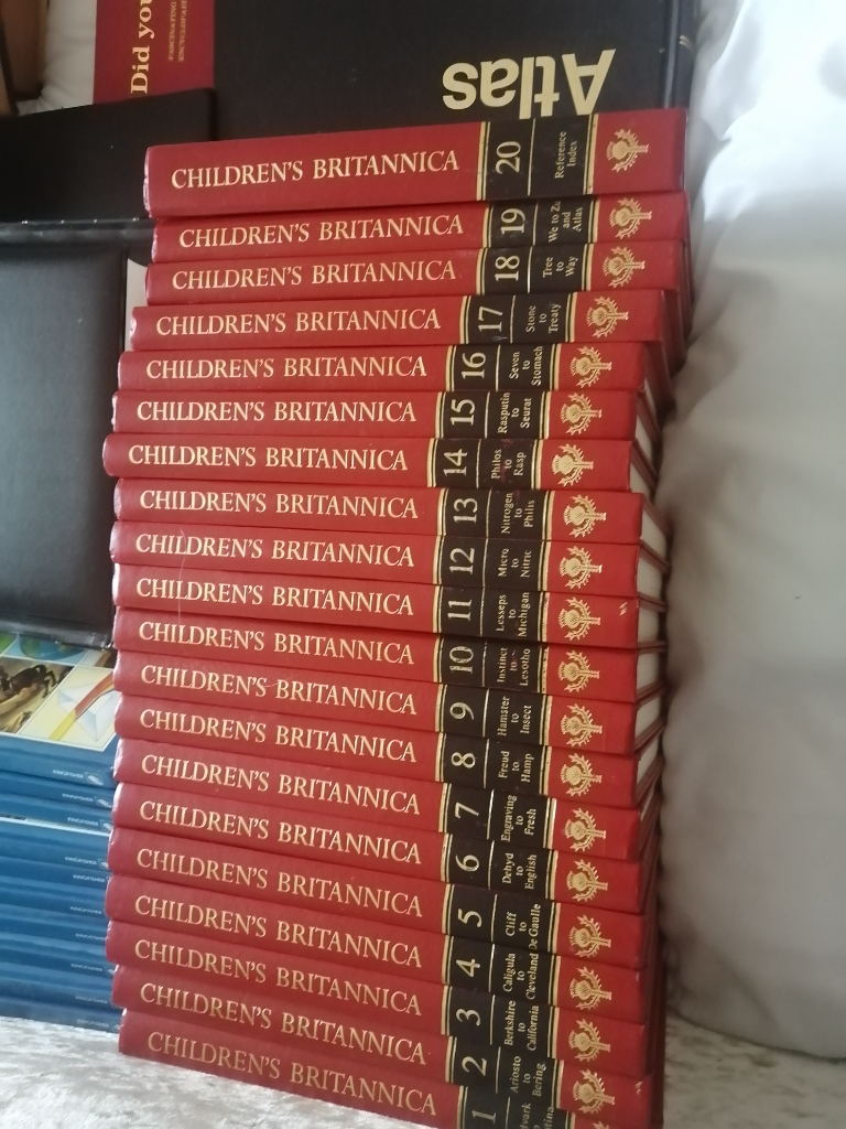 Encyclopedia britannica full set plus 3 sets plus atlas of children's encyclopedia 
