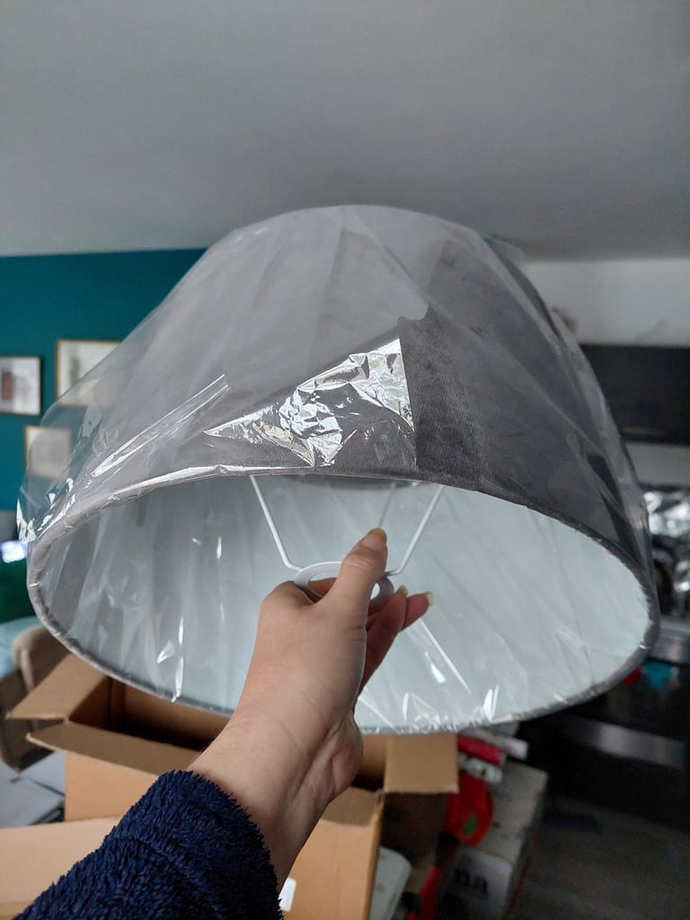 Grey suede lamp shade brand new