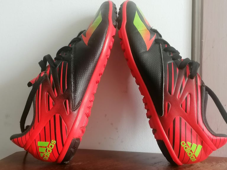 Adidas Messi Turf Soccer Shoes Green Black, red colour. Uk size - 9.