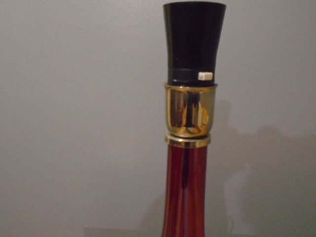 Vintage Ruby Coloured Glass & Metal Table Lamp