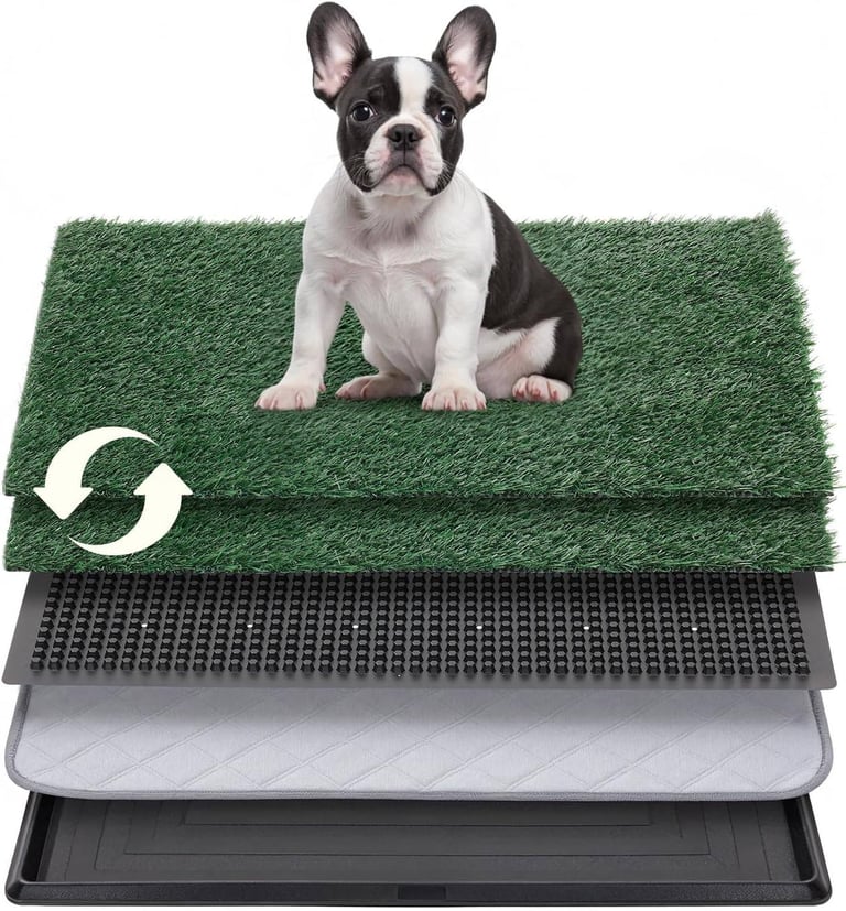 Petcozife Dog Grass Pee Pad with Tray, 76x51cm Large Toilet for Puppy Potty Training