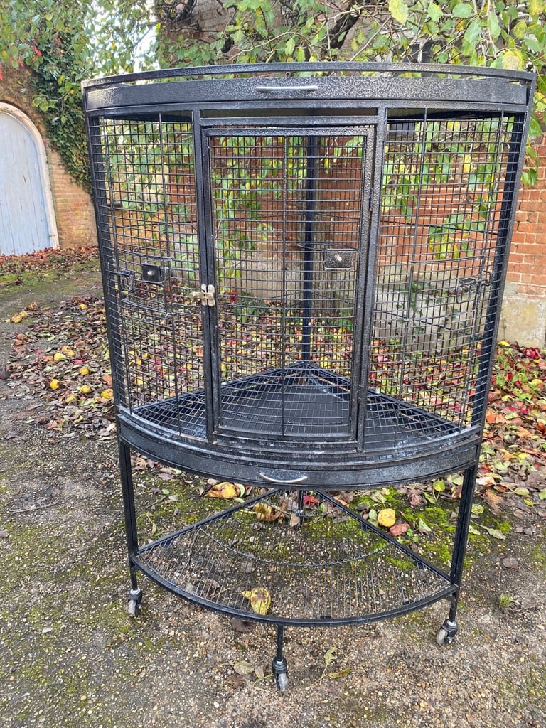Large Black Corner Birdcage 