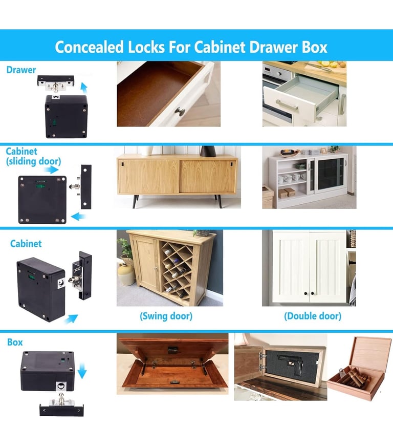 RFID Cabinet Lock, Smart NFC Electronic Locks for Wooden Cabinet