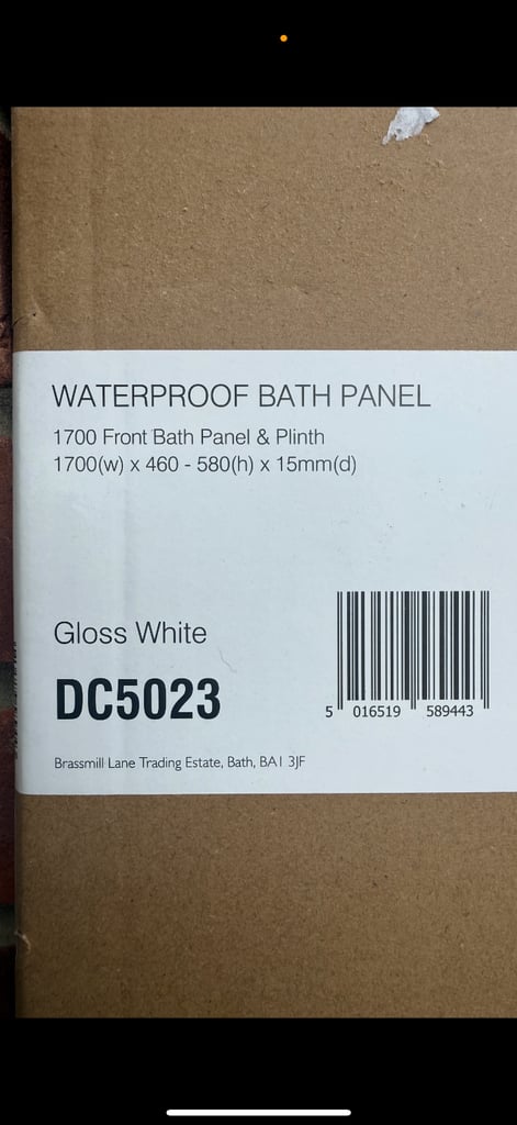 image for WATERPROOF BATH PANEL 1700 Front Bath Panel & Plinth 1700(w) x 460 - 580(h) x 15mm(d)