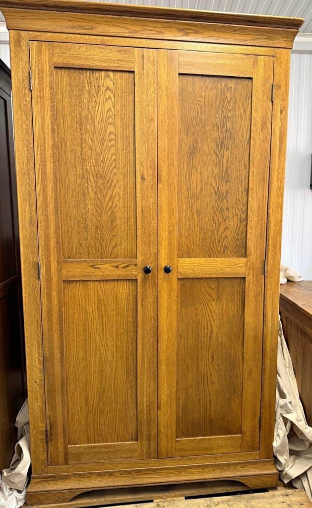 image for Solid oak full length double wardrobe