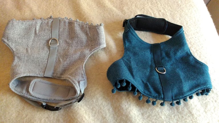 2 Dog Harness Vest Coats Pom Pom Pet Collection